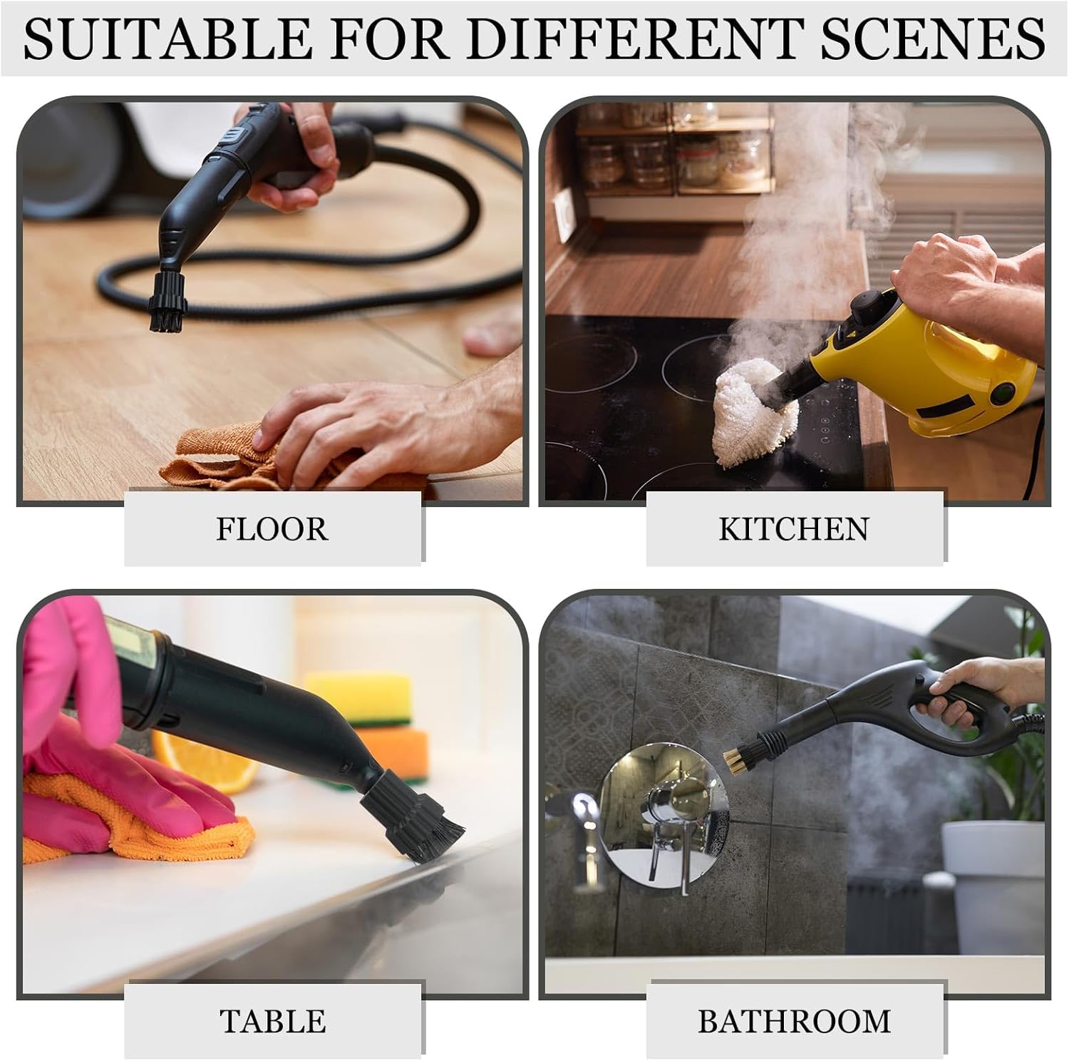 Honeydak 20 Pcs M8 Steam Cleaner Brush Head Steamer Replacement Attachments for Hard Surface 10 Pack Nylon and 10 Pack Brass Brush Head Bulk Steam Cleaner Accessories Mop Parts